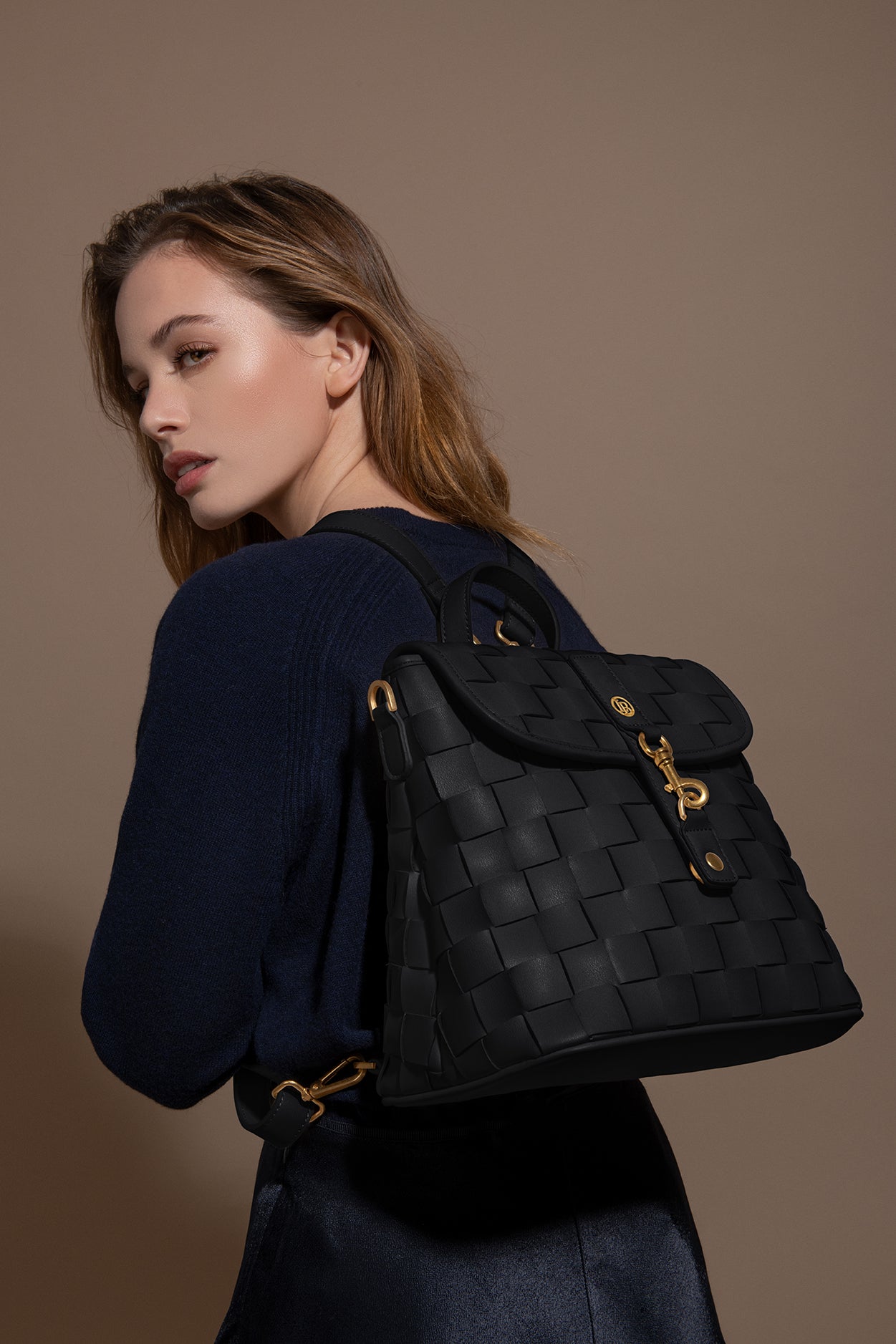 Rosie Black Vegan Mini Backpack