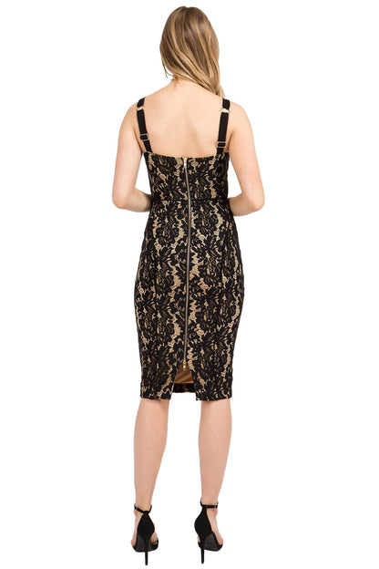 Bianca Lace Bodycon Midi Dress