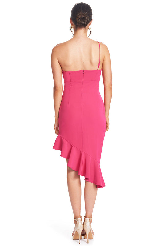 Rufflin' Round Ruffle Hem Midi Dress