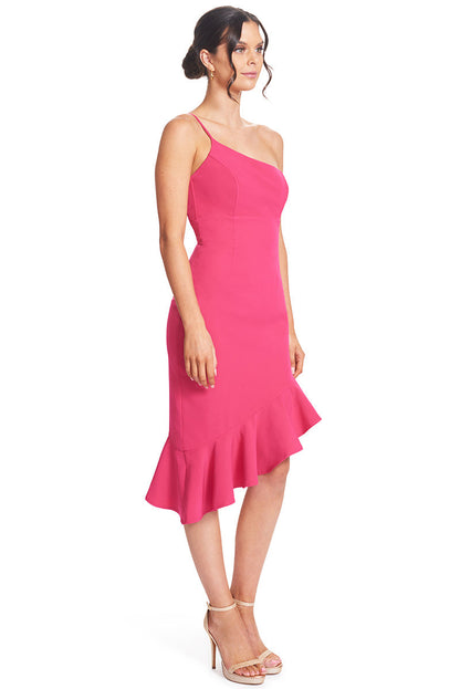 Rufflin' Round Ruffle Hem Midi Dress
