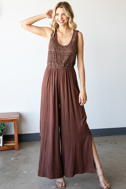 Tie Back Wide Leg Jumpsuit