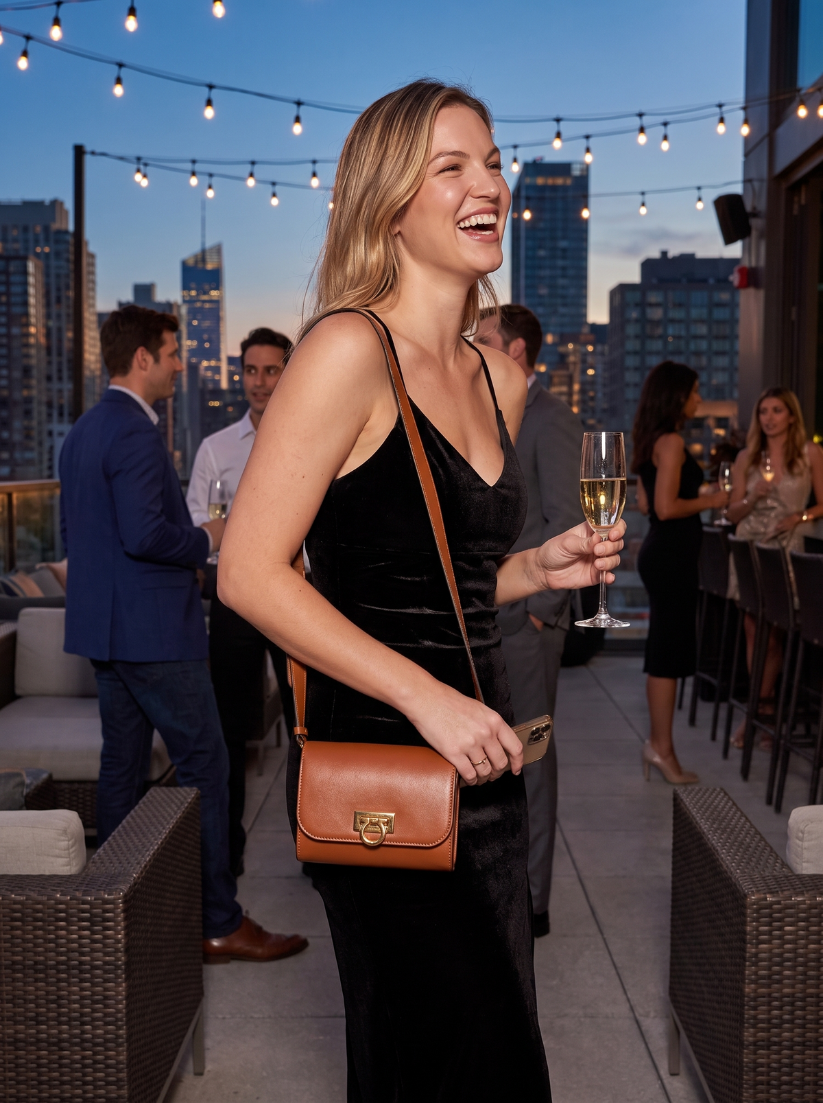 Faux Leather Belt Bag with Chain lifestyle 3