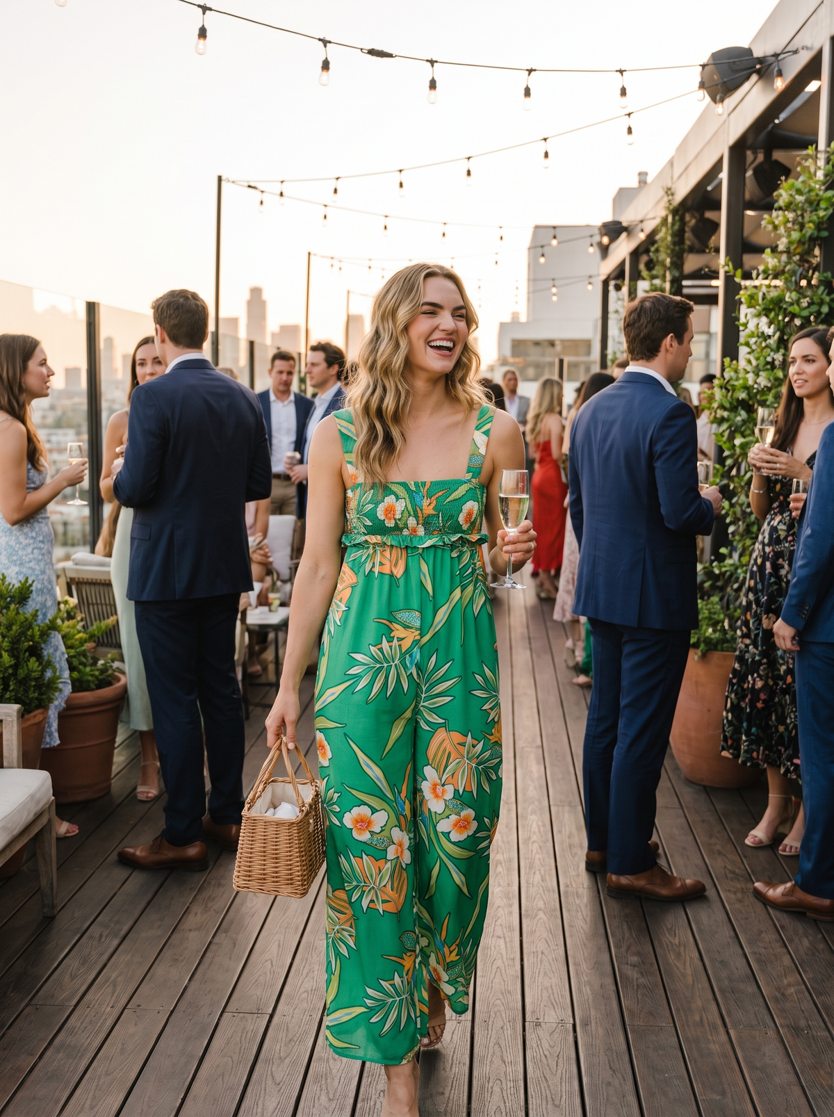 Floral Sleeveless Wide Leg Jumpsuit lifestyle 3